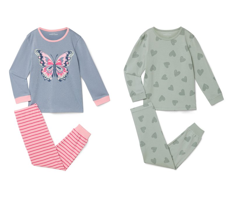 Tchibo - 2 Kinder-Pyjamas - Gr. 110/116 - hellblau/print