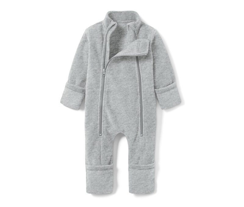 Tchibo - Baby-Fleece-Einteiler - Gr. 74/80 - grau