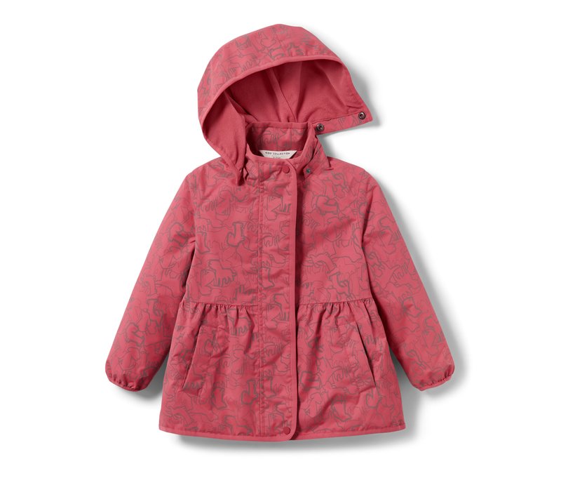 Tchibo - Kinder-Thermo-Regenjacke mit reflektierenden Elementen - Gr. 110/116 - silber/print