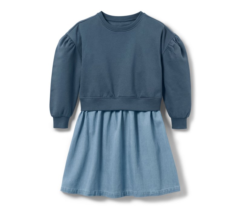 Tchibo - Kinder-Sweatkleid - Gr. 158/164 - blau
