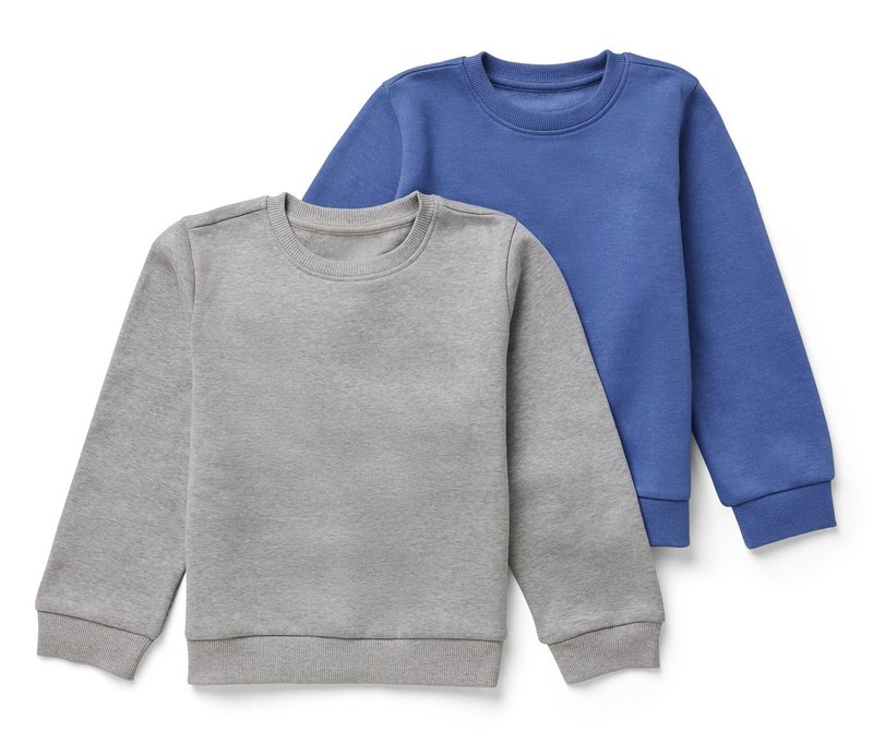 Tchibo - 2 Kinder-Sweatshirts mit angerauter Innenseite - Gr. 86/92 - blau