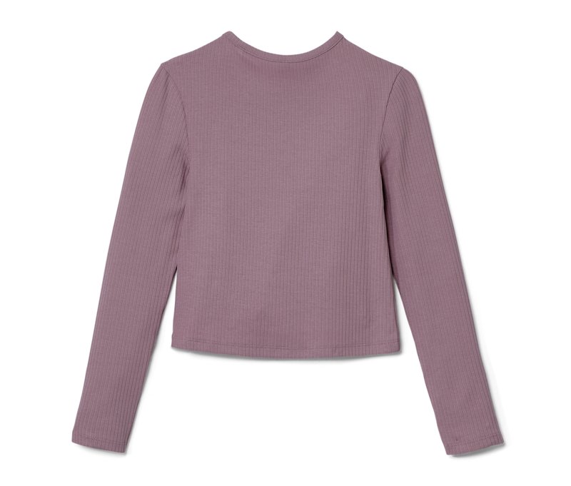 Tchibo - Kinder-Langarmshirt mit Rippstruktur - Gr. 122/128 - rosa