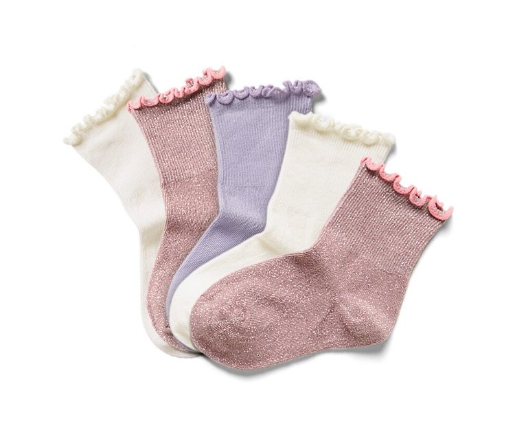 Tchibo - 5 Paar Kinder-Socken mit Rüschen - Gr. 31-34 - creme