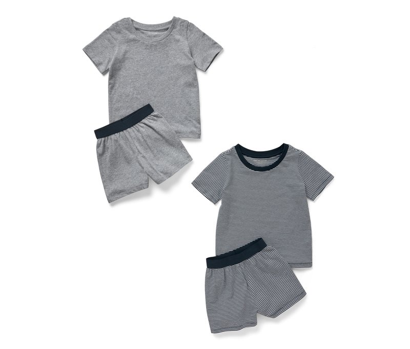 Tchibo - 2 Kinder-Pyjamas - Gr. 98/104 - weiß/gestreift
