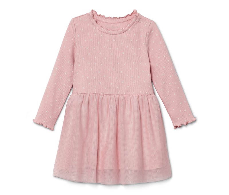 Tchibo - Kinder-Rippkleid - Gr. 98/104 - weiß