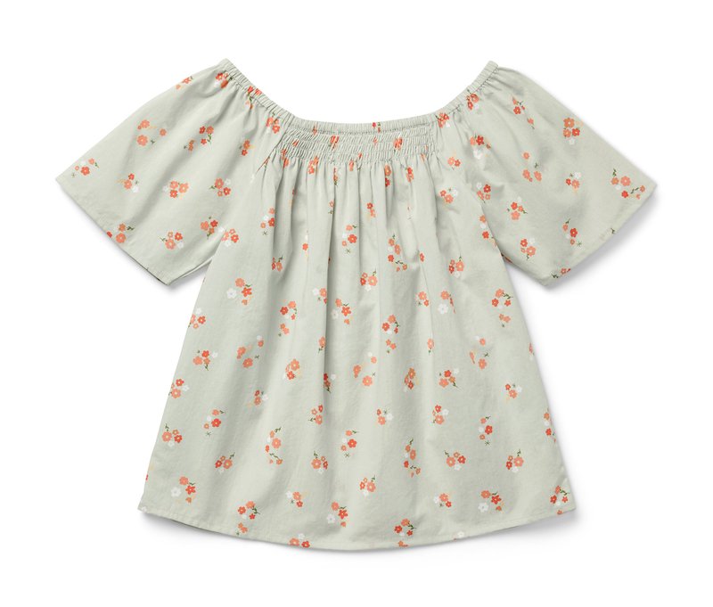 Tchibo - Kinder-Bluse - Gr. 122/128 - creme/geblümt