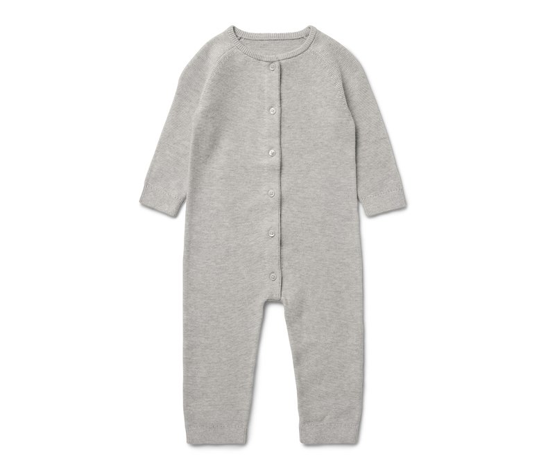 Tchibo - Baby-Strickoverall - Gr. 62/68 - hellgrau