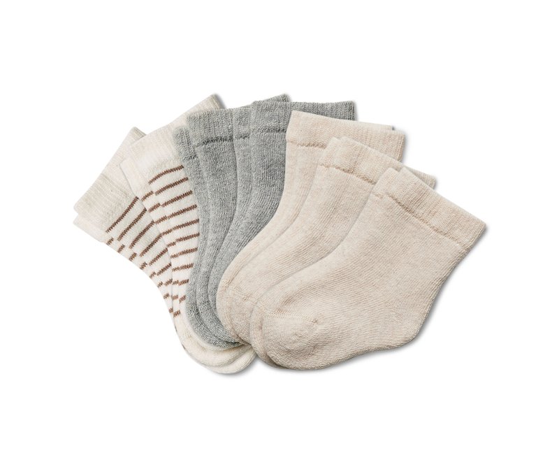 Tchibo - 7 Paar Baby-Frottier-Socken - Gr. 13-15 - hellbraun