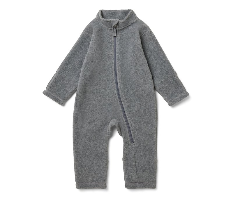 Tchibo - Baby-Fleece-Einteiler - Gr. 86/92 - dunkelgrau