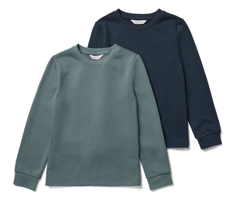 Tchibo - 2 Kinder-Sweatshirts mit angerauter Innenseite - Gr. 122/128 - dunkelblau