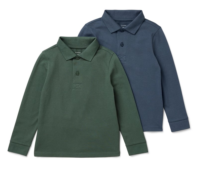 Tchibo - 2 Kinder-Poloshirts aus Baumwoll-Piqué - Gr. 122/128 - dunkelblau