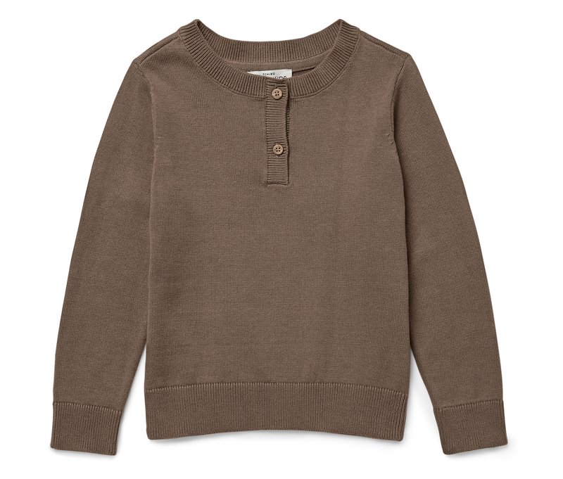Tchibo - Kinder-Henley-Strickpullover - Gr. 110/116 - braun