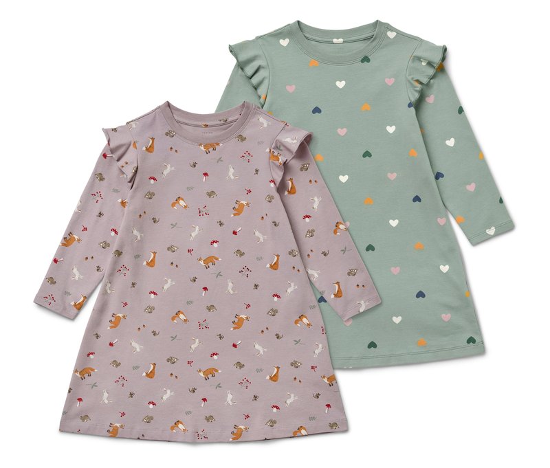 Tchibo - 2 Kinder-Nachthemden - Gr. 122/128 - rosa