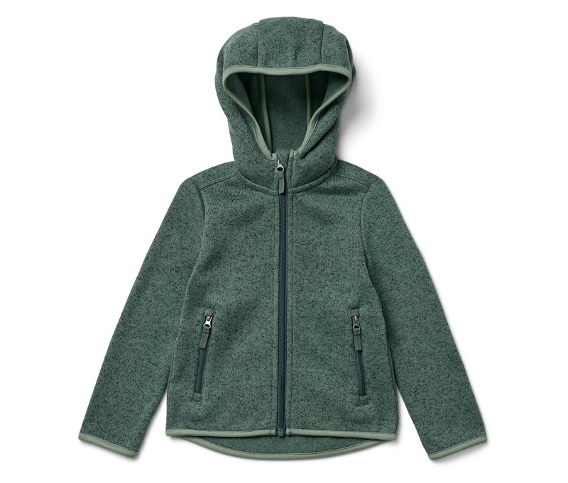 Tchibo - Kinder-Strickfleecejacke - Gr. 110/116 - dunkelgrün