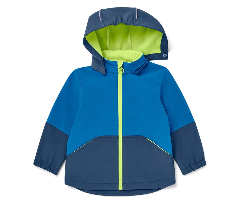 Tchibo - Kinder-Softshelljacke mit Farbwechsel bei Regen - Gr. 86/92 - dunkelblau/print