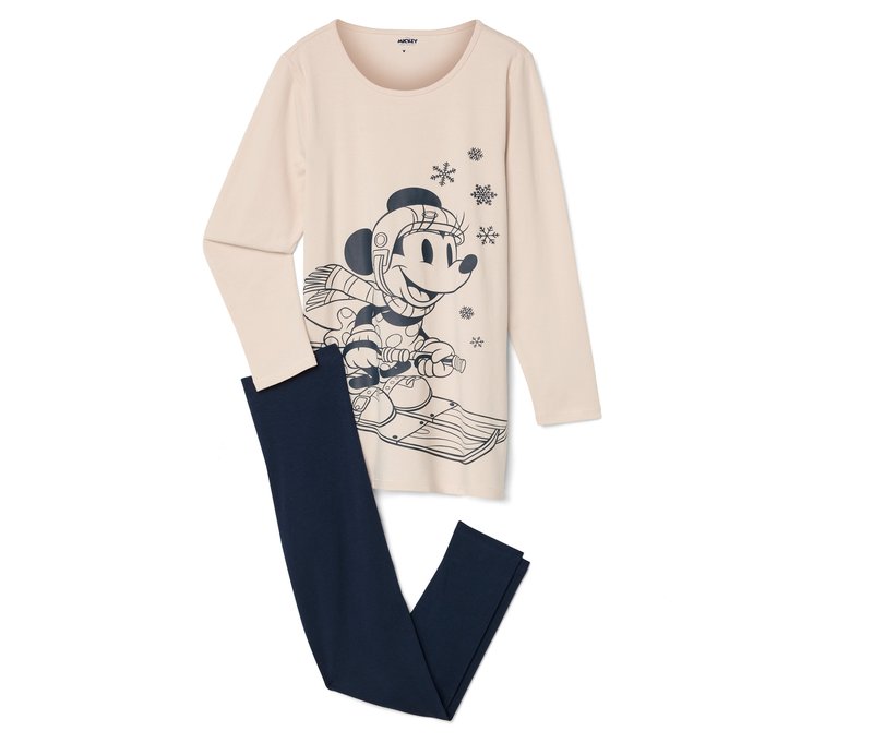 Tchibo - Kinder-Pyjama »Mickey and Friends« - Gr. 122/128 - weiß/print
