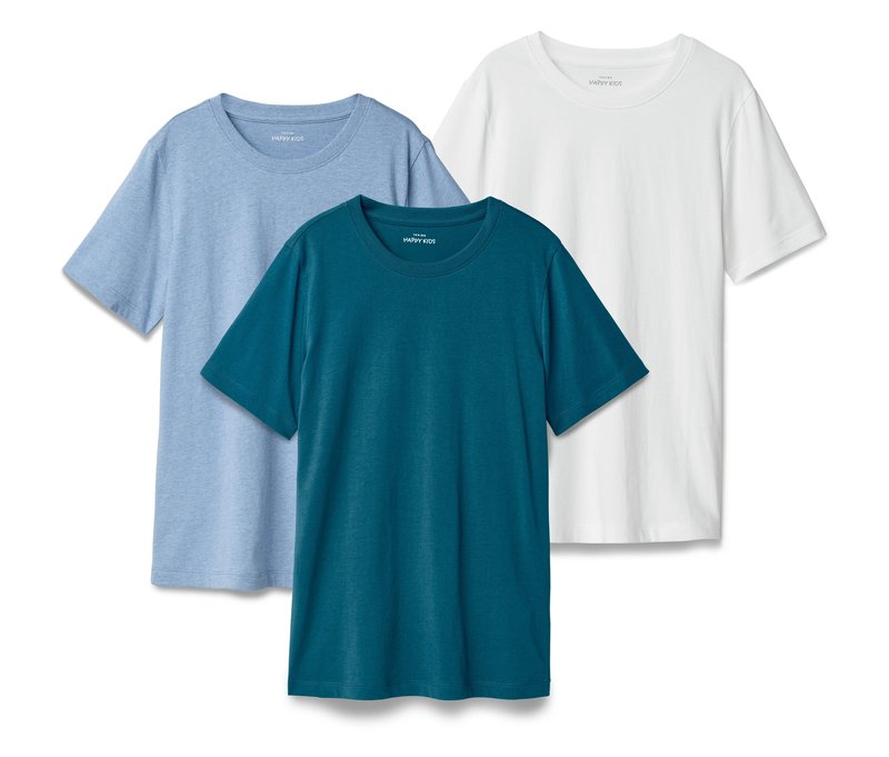 Tchibo - 3 Kinder-T-Shirts - Gr. 146/152 - weiß