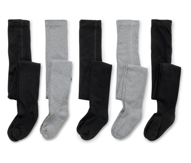 Tchibo - 5 Paar Kinder-Strumpfhosen - Gr. 146/152 - schwarz