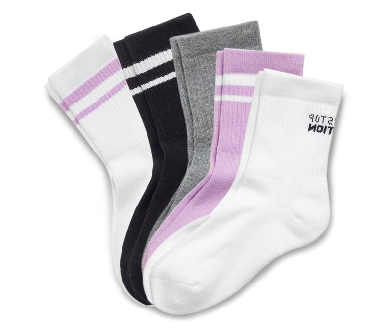 Tchibo - 5 Paar Kinder-Tennissocken - Gr. 31-34 - lila