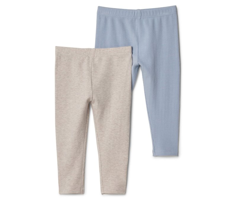Tchibo - 2 Kinder-Rippleggings - Gr. 62/68 - hellblau