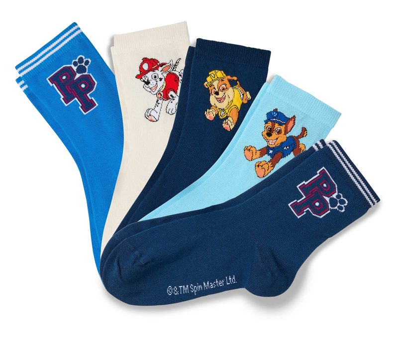 Tchibo - 5 Paar Kinder-Socken »Paw Patrol« - Gr. 23-26 - dunkelblau/jacquard