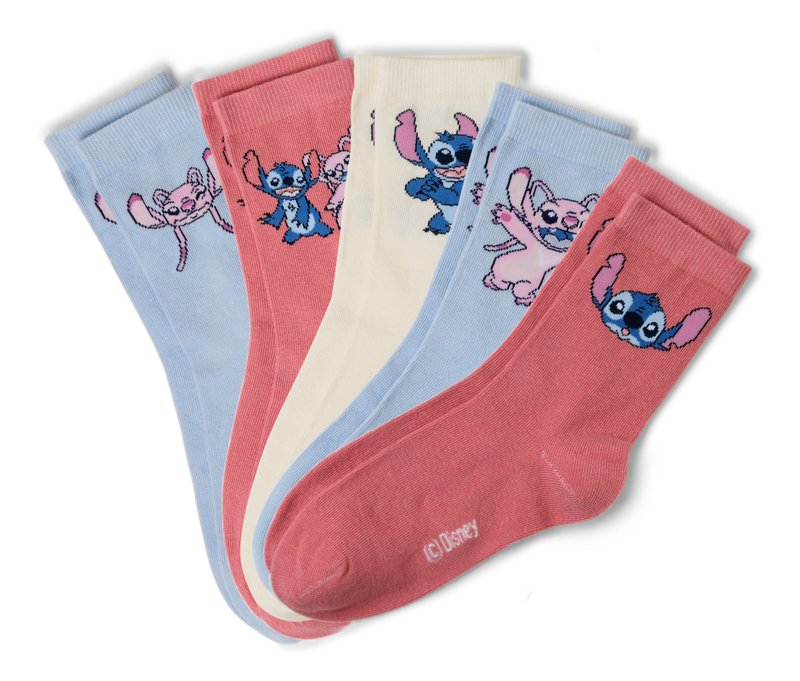 Tchibo - 5 Paar Kinder-Strümpfe Stitch - Gr. 39-42 - blau