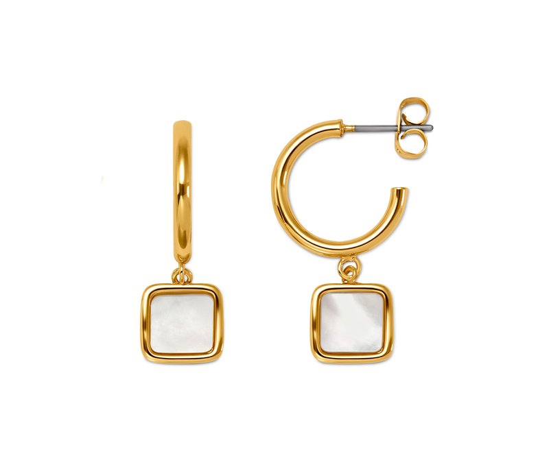 Tchibo - Creolen mit Perlmuttanhängern - weiß