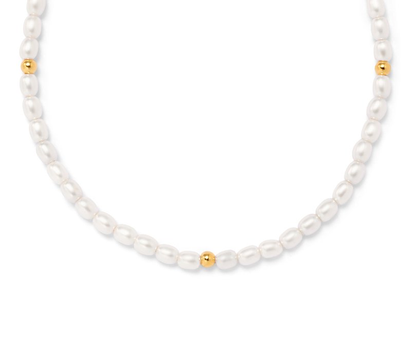 Tchibo - Kette aus Glasperlen - weiß