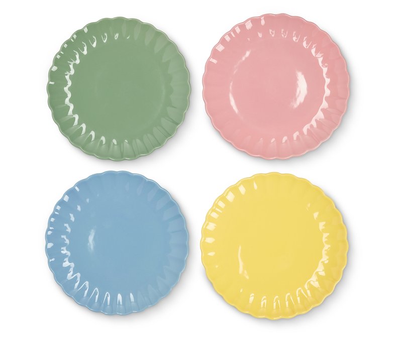 Tchibo - 4 Frühstücksteller - hellblau