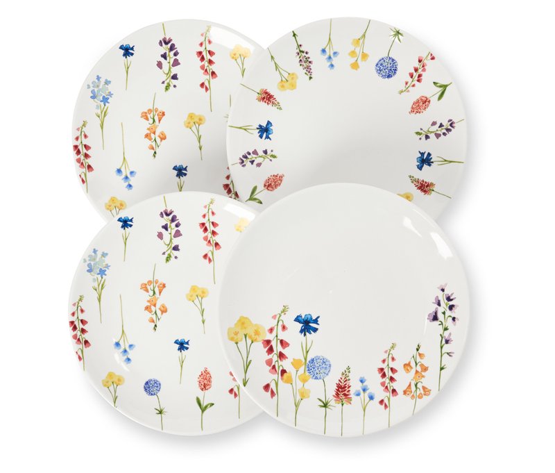 Tchibo - 4 Dessertteller mit Dekor - creme