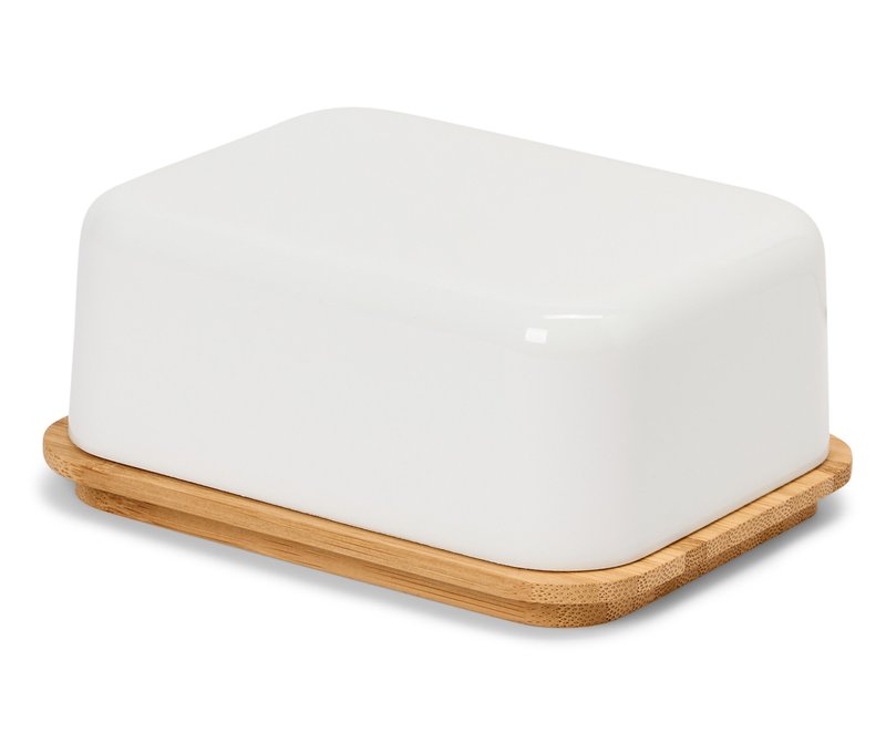 Tchibo - Butterdose mit Bambus - weiß