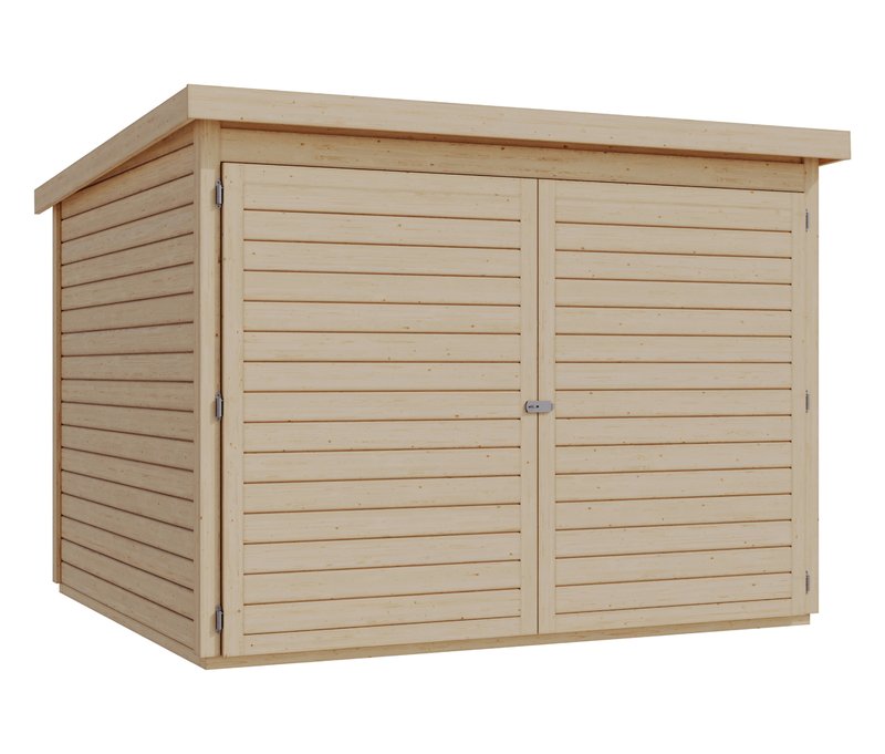 Karibu Fahrradgarage für 4 Räder - 212,5x216,5x167cm - naturfarben - Fichtenholz / Holz