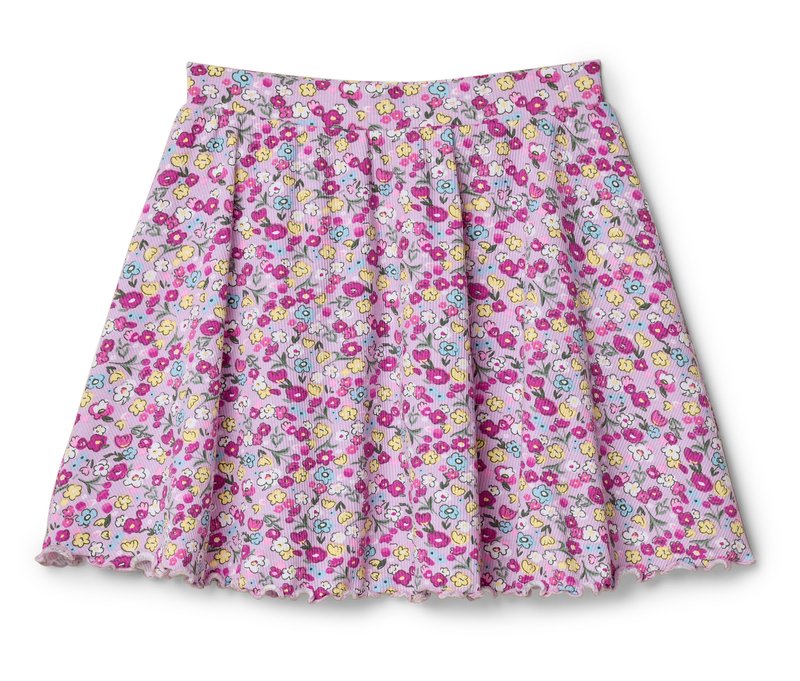 Tchibo - Kinder-Ripp-Rock - Mädchen - Gr. 98/104 - lila/geblümt