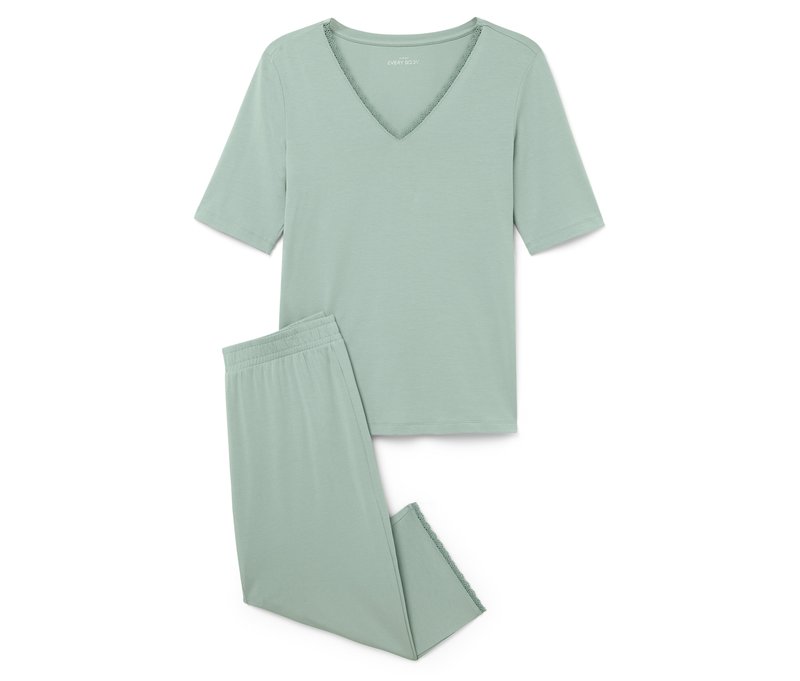 Tchibo - Pyjama-Set - Damen - Gr. XS - grün