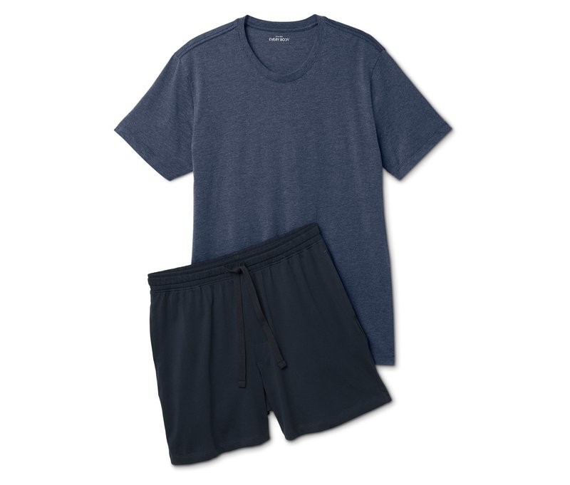 Tchibo - Shorty-Pyjama-Set - Herren - Gr. M - blau