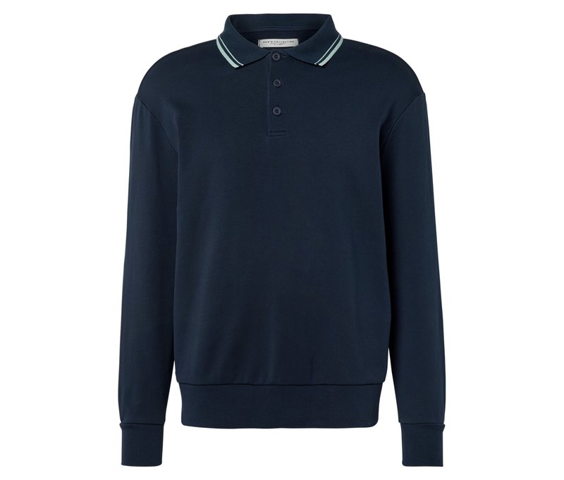 Tchibo - Sweatshirt mit Polokragen - Herren - Gr. XL - dunkelblau
