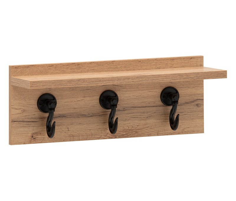 Tchibo - WS Hakenpaneel »Tonder« - 40,2x14,1x15,7cm - schwarz - Holz / Metall / Metall