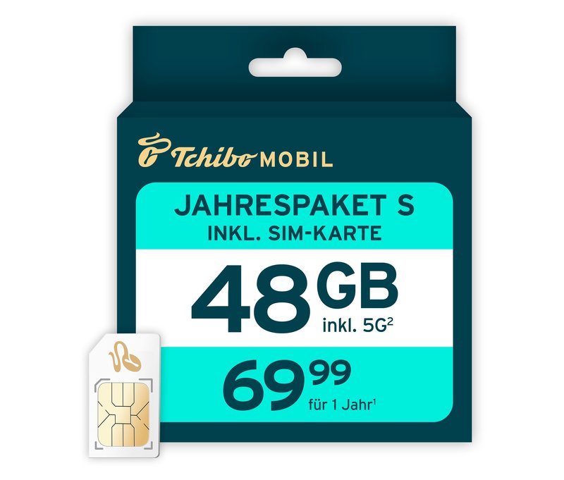 Tchibo - Jahrespaket S mit 48 GB inkl. SIM-Karte