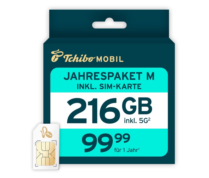 Tchibo - Jahrespaket M mit 216 GB inkl. SIM-Karte