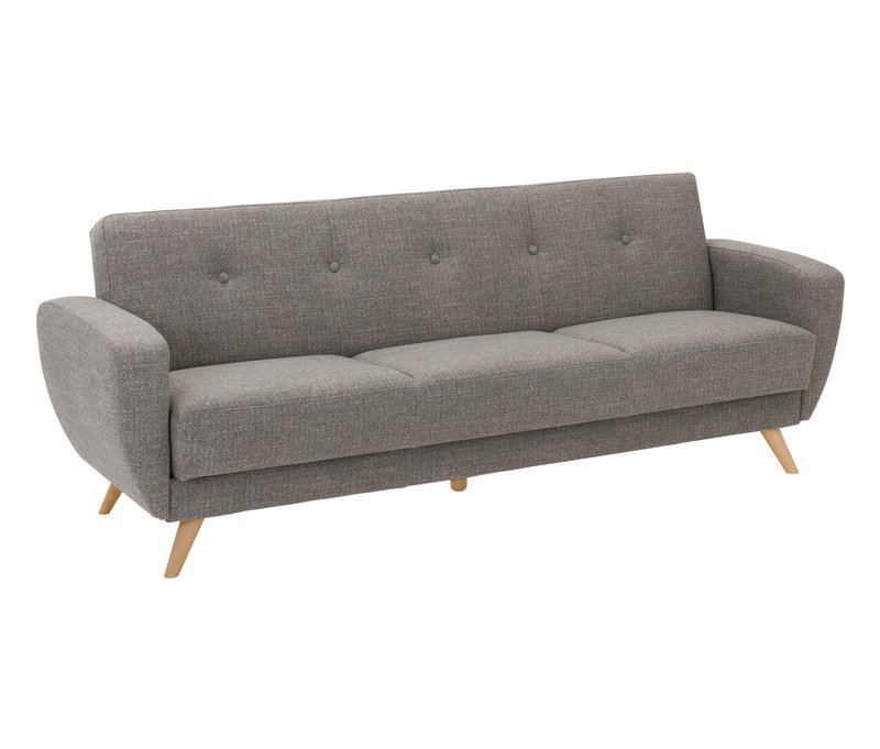 Tchibo - 3-Sitzer-Schlafsofa »Justus« in grau meliertem Webstoff - 230x82x83cm - braun - Holz / Buchenholz / Polyester