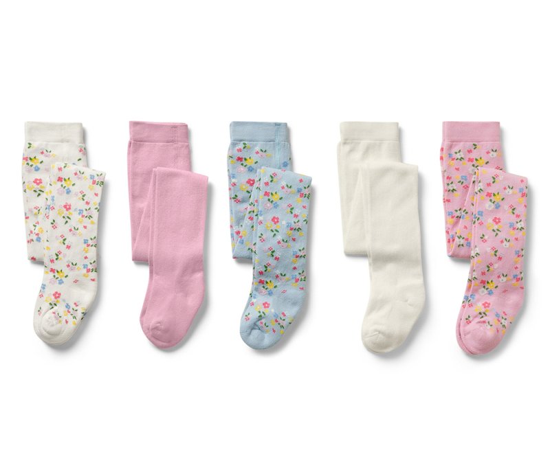 Tchibo - 5 Kinder-Strumpfhosen - Baby - Gr. 62/68 - creme