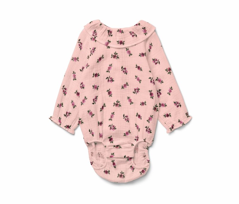 Tchibo - Baby-Musselin-Body - Baby - Gr. 50/56 - rosa/geblümt