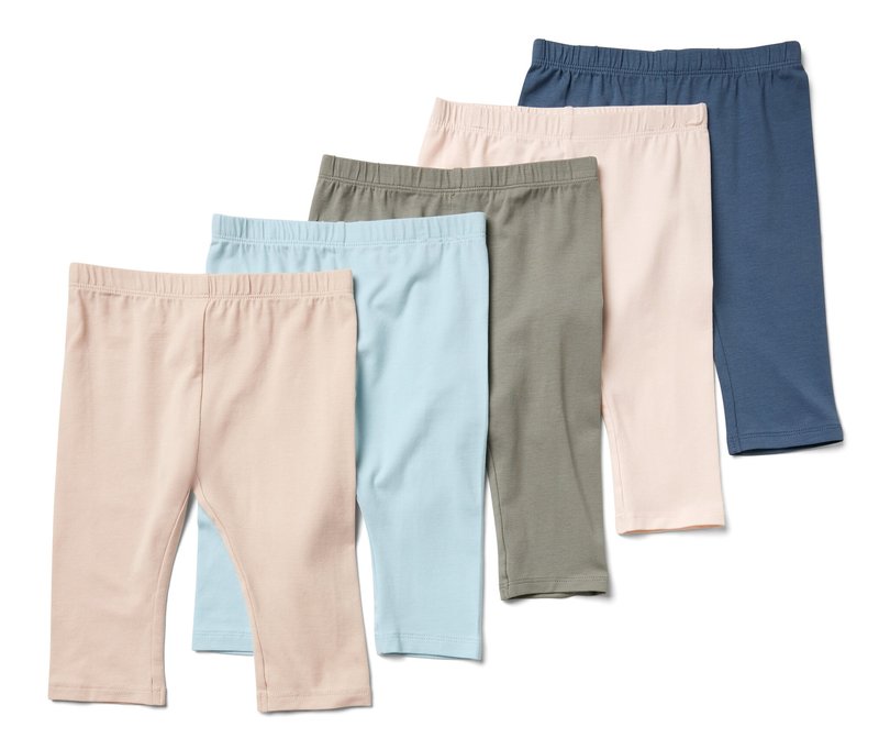 Tchibo - 5 Kinder-3/4-Leggings - Baby - Gr. 74/80 - hellblau