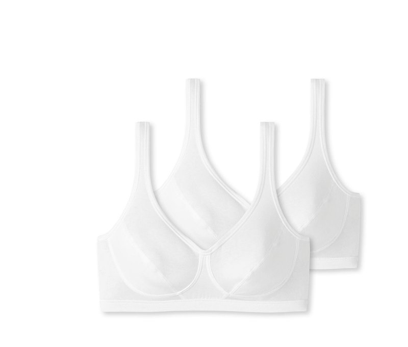 2 Schiesser Bustiers mit Cups - Damen - Gr. 80B - weiß
