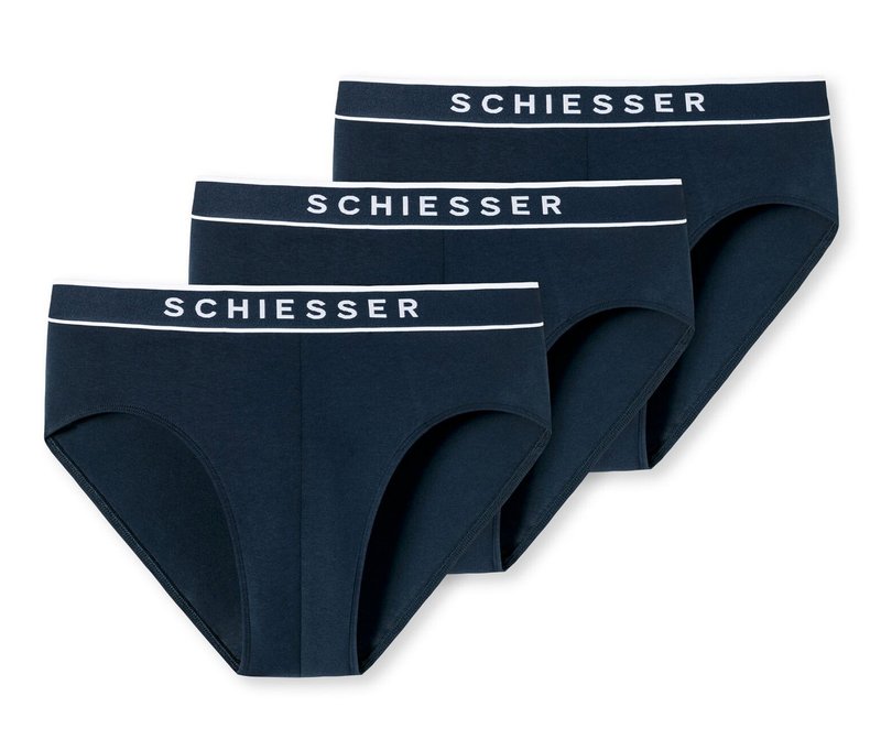 3 Schiesser Rio-Slips - Herren - Gr. Xxl/8 - dunkelblau