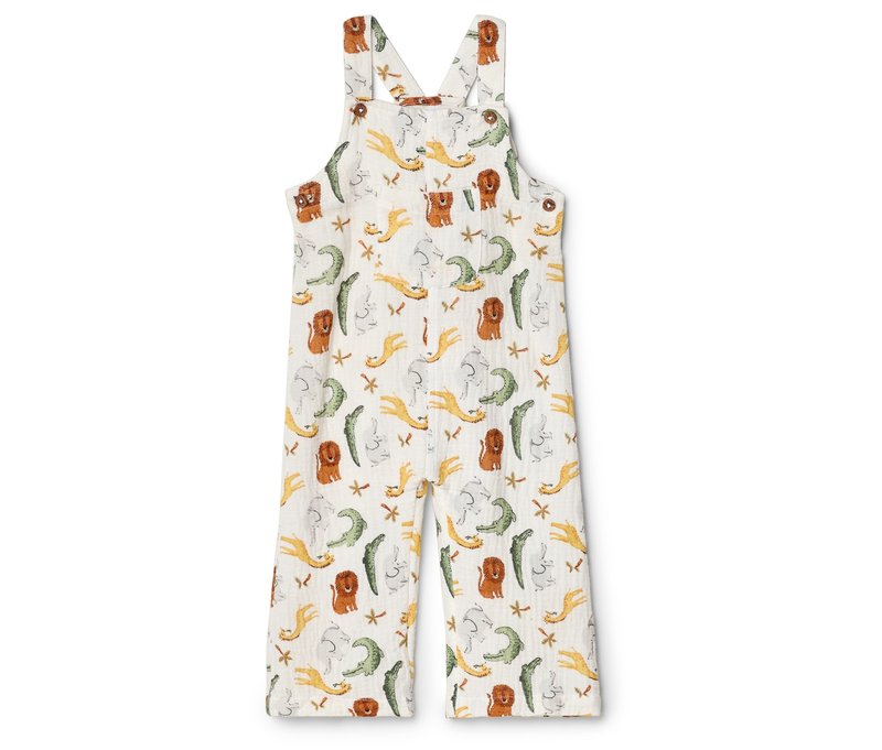 Tchibo - Baby-Musselin-Latzhose - Kinder - Gr. 98/104 - weiß/print
