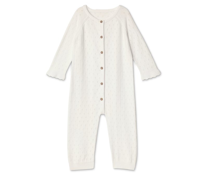 Tchibo - Baby-Strickstrampler mit Ajourmuster - Baby - Gr. 50/56 - weiß