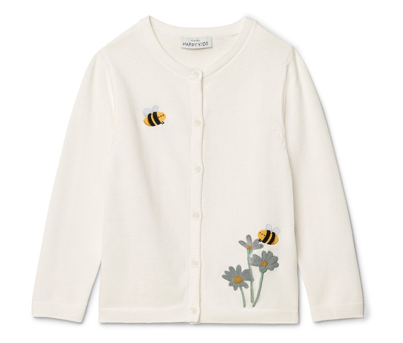 Tchibo - Kinder-Strickjacke - Mädchen - Gr. 110/116 - weiß