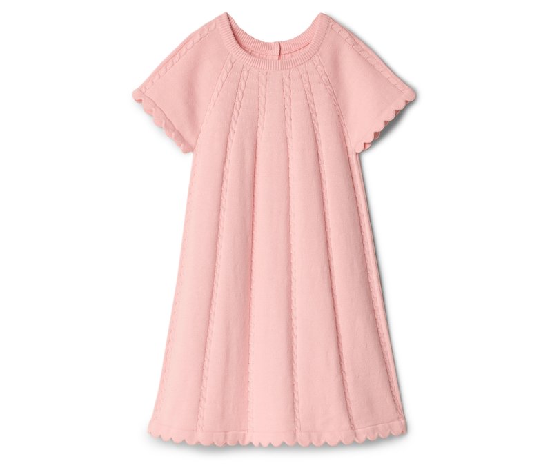 Tchibo - Kinder-Kurzarm-Kleid aus weichem Strick - Baby - Gr. 50/56 - hellrosa