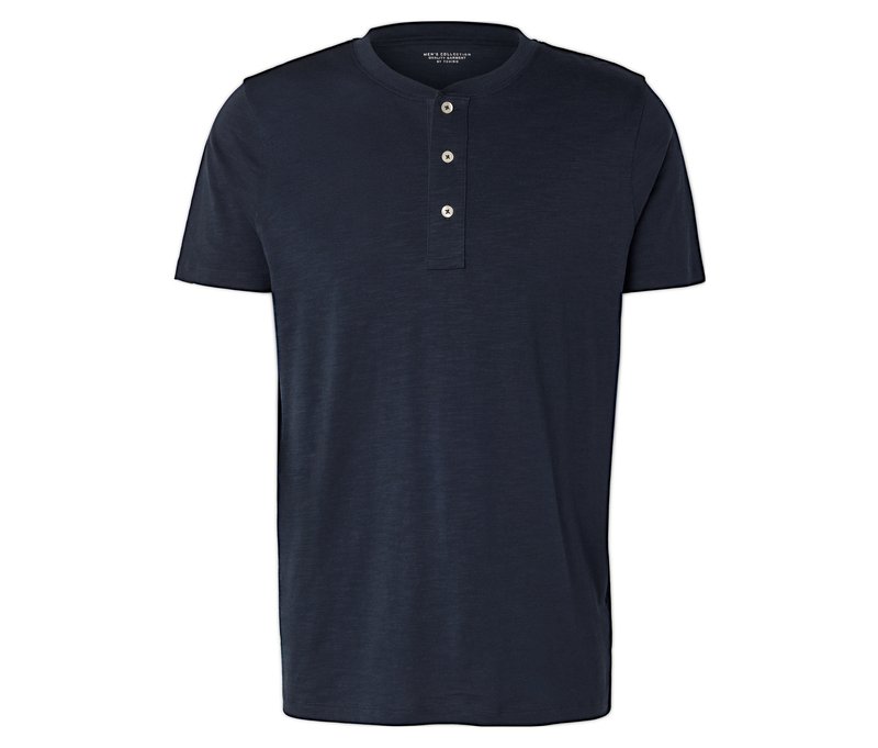 Tchibo - Kurzarm-Henley - Herren - Gr. 4XL - dunkelblau